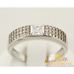 Серебряное кольцо с фианитами 380184с